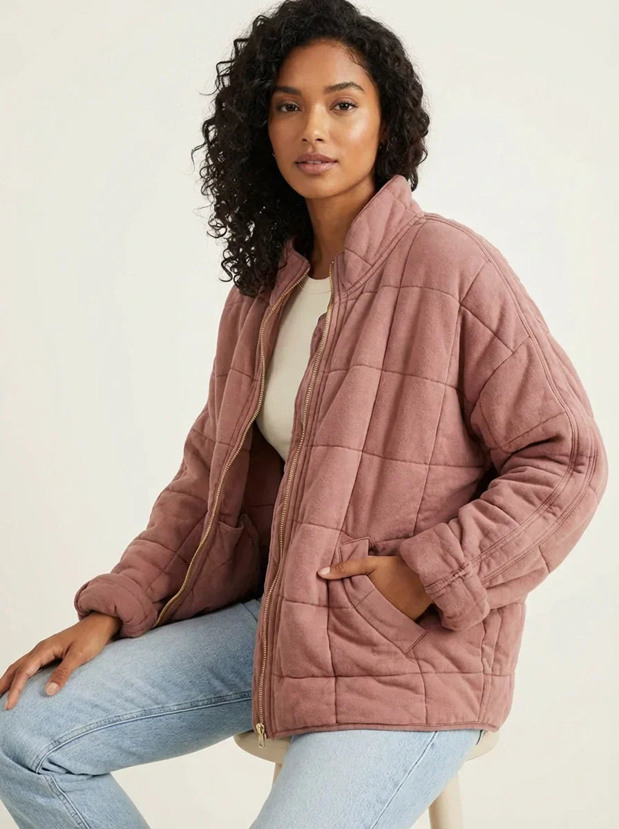 Women's Quilted Jacket – Comfortable Lightweight Padded Coat