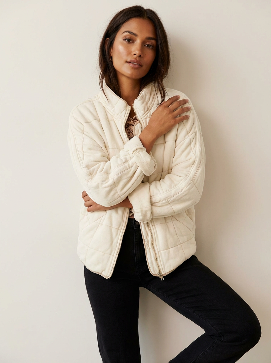Women's Quilted Jacket – Comfortable Lightweight Padded Coat
