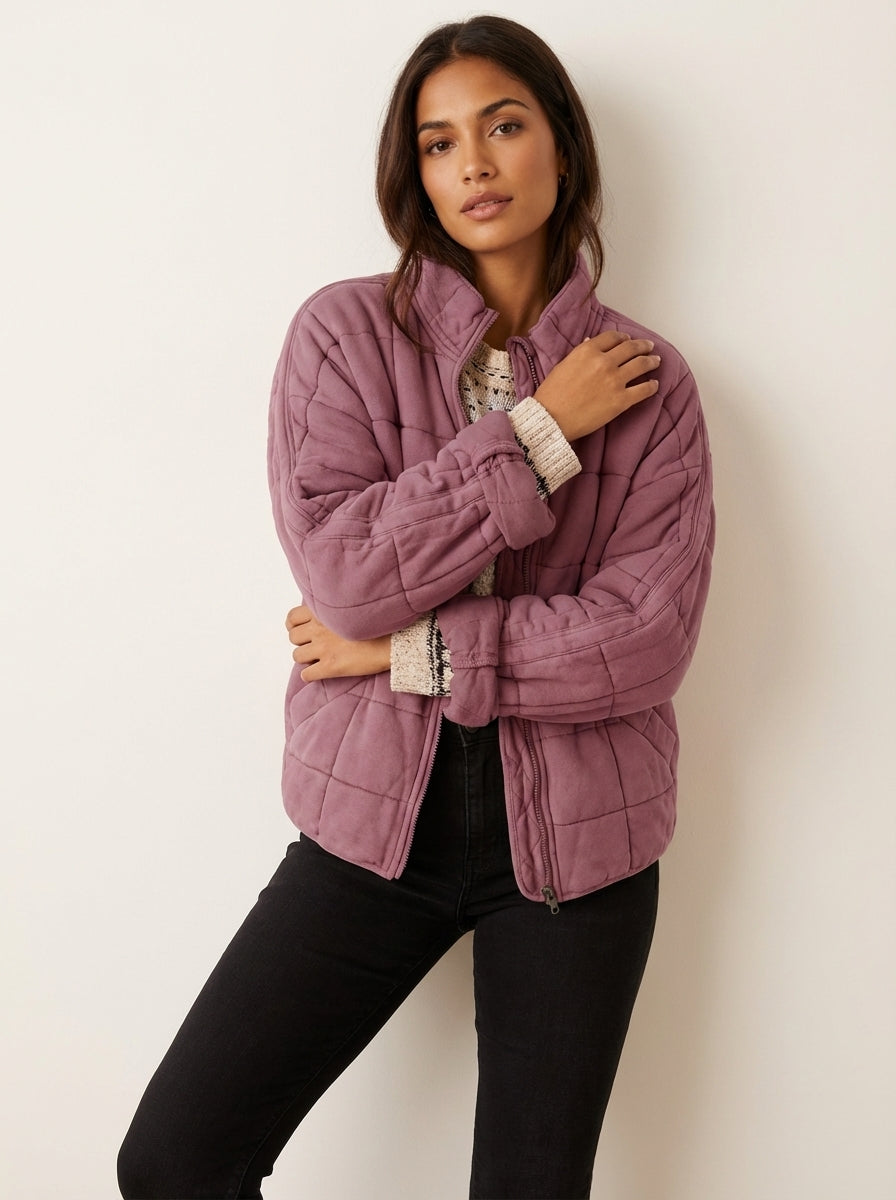 Women's Quilted Jacket – Comfortable Lightweight Padded Coat