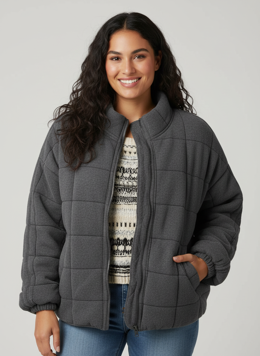 Women's Quilted Jacket – Comfortable Lightweight Padded Coat