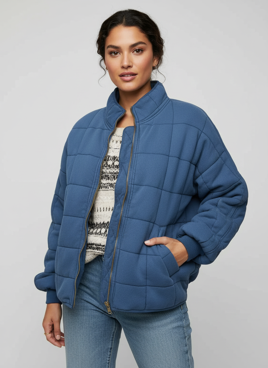 Women's Quilted Jacket – Comfortable Lightweight Padded Coat