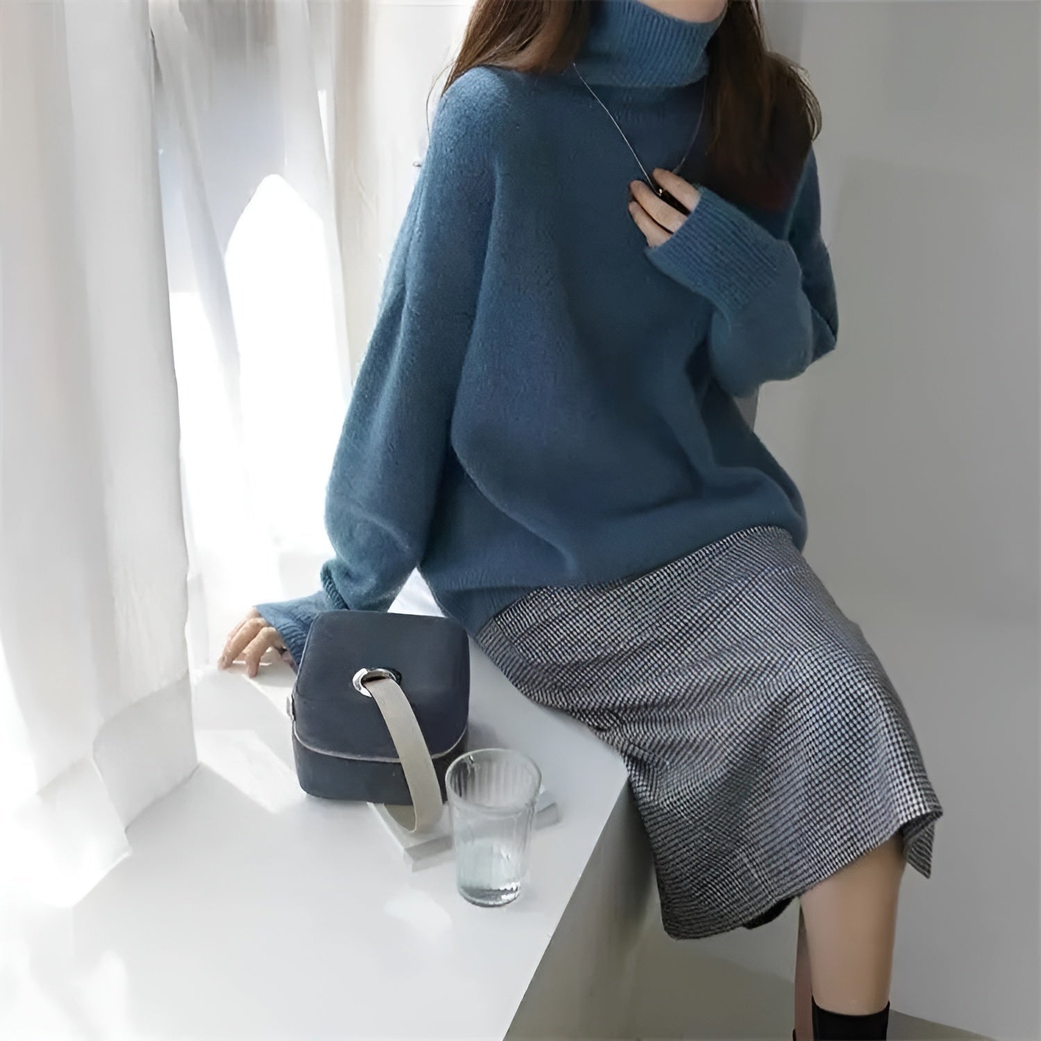 Women's Knitted Hoodie Sweater