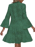Women's Airy V-Neck Shirt Dress with Elegant Details