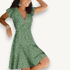 Women's Elegant Summer Dress with Deep V-Neck