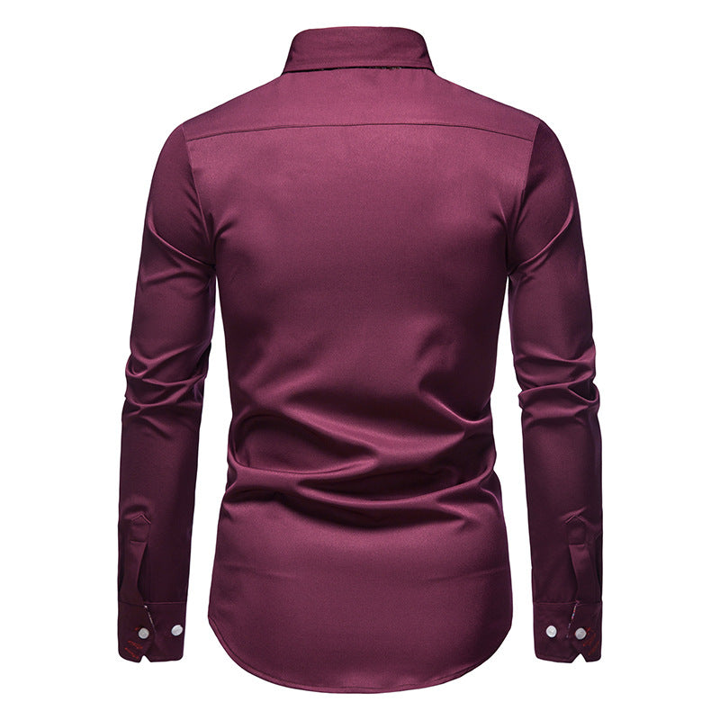 Men's Wrinkle-Free Dress Shirt | Slim Fit Non-Iron Button-Down in Classic Colors