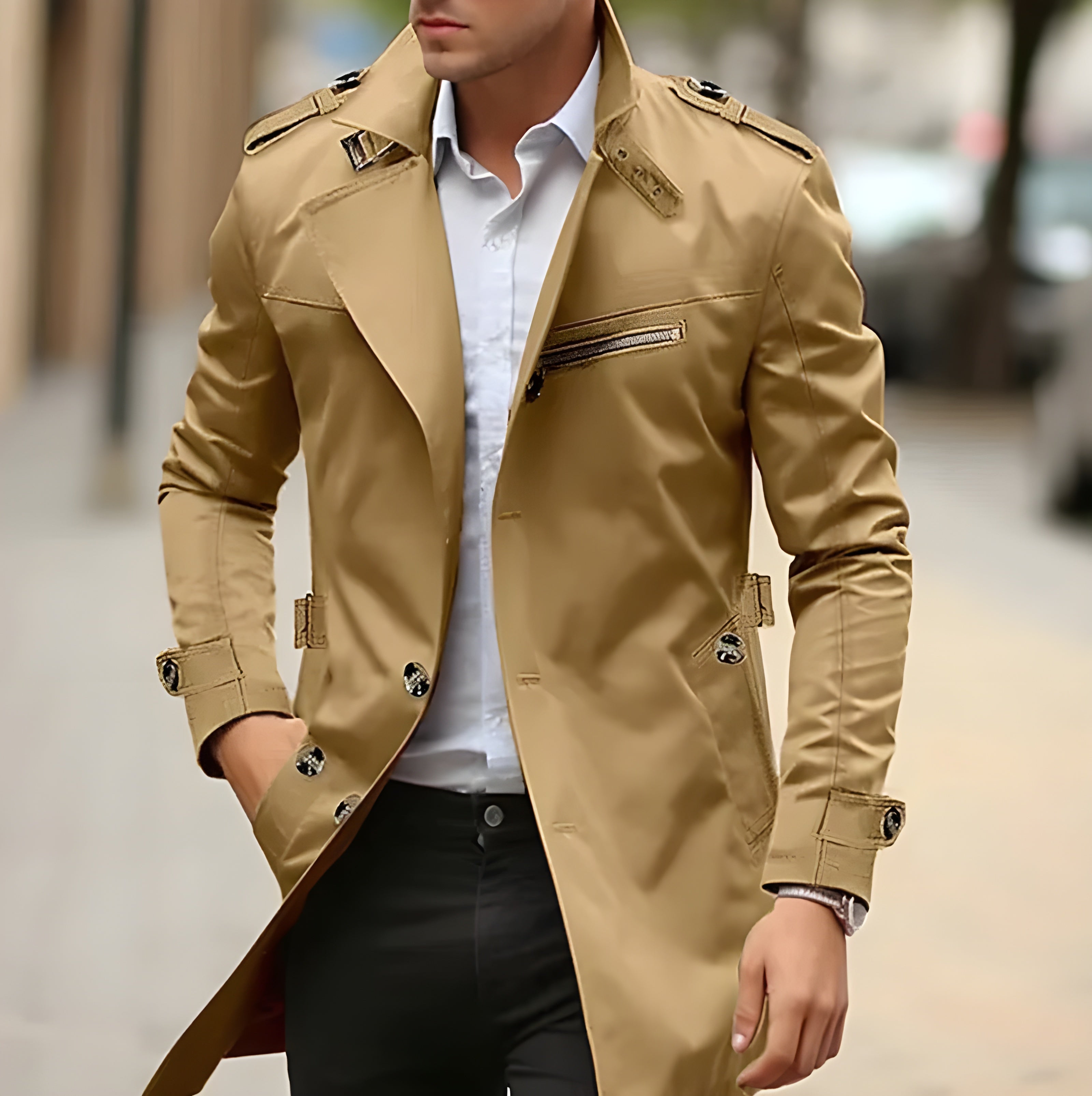 Men's Classic Wool-Blend Overcoat