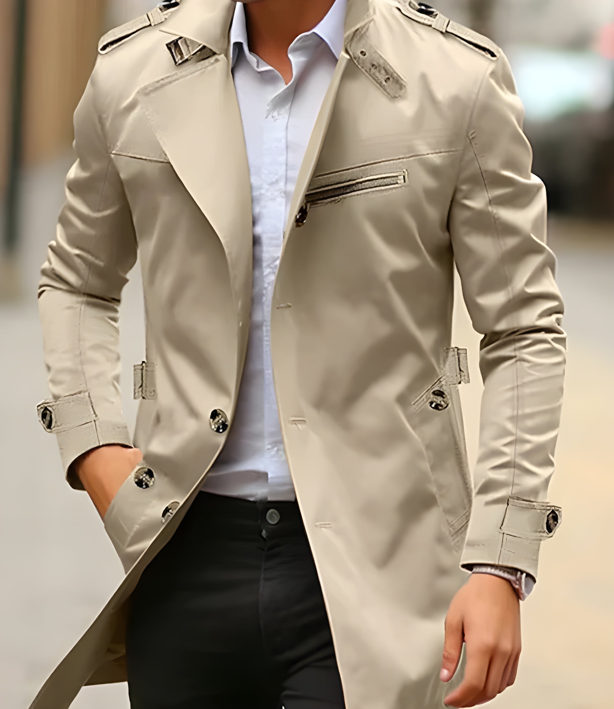 Men's Classic Wool-Blend Overcoat