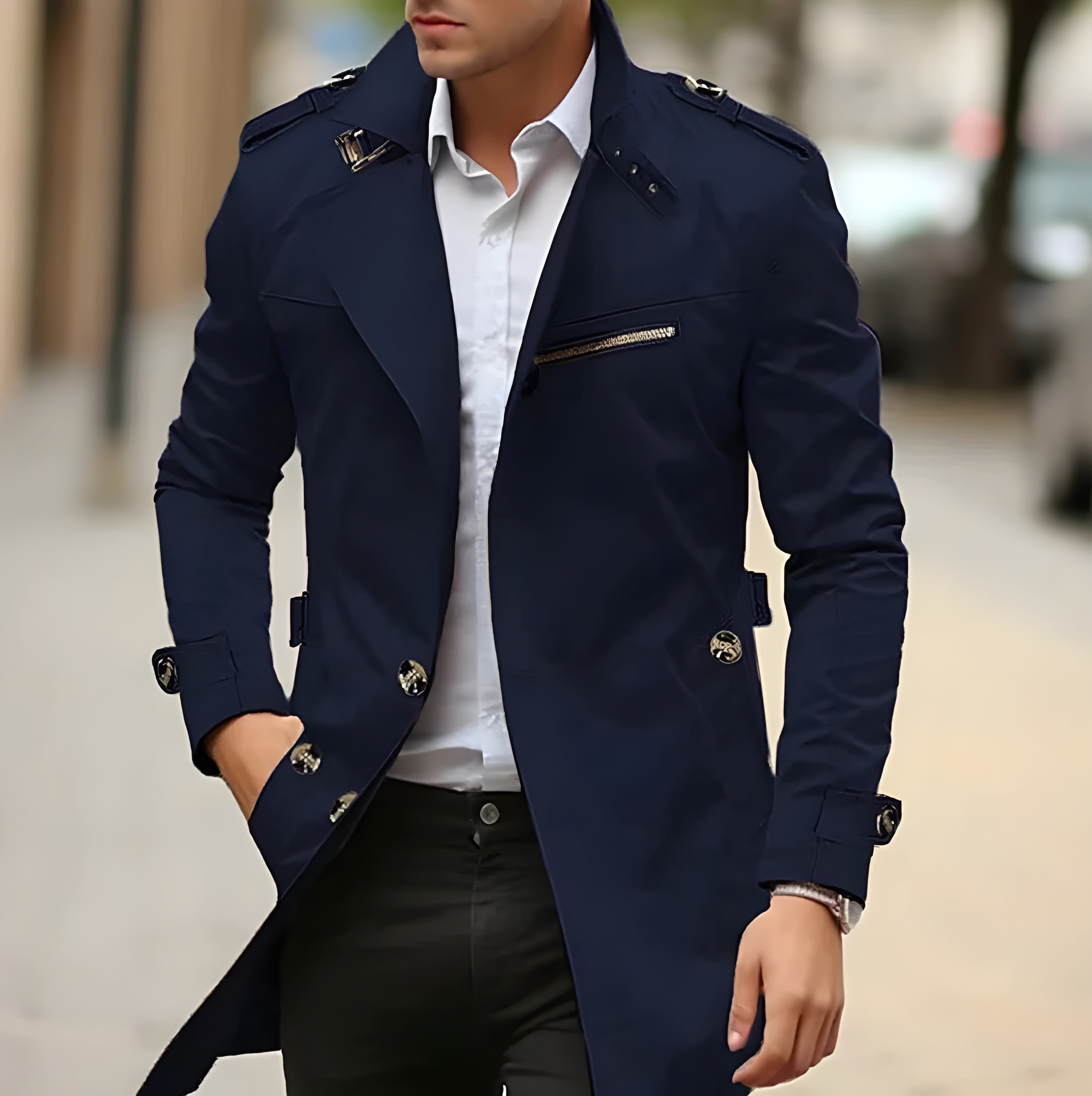 Men's Classic Wool-Blend Overcoat