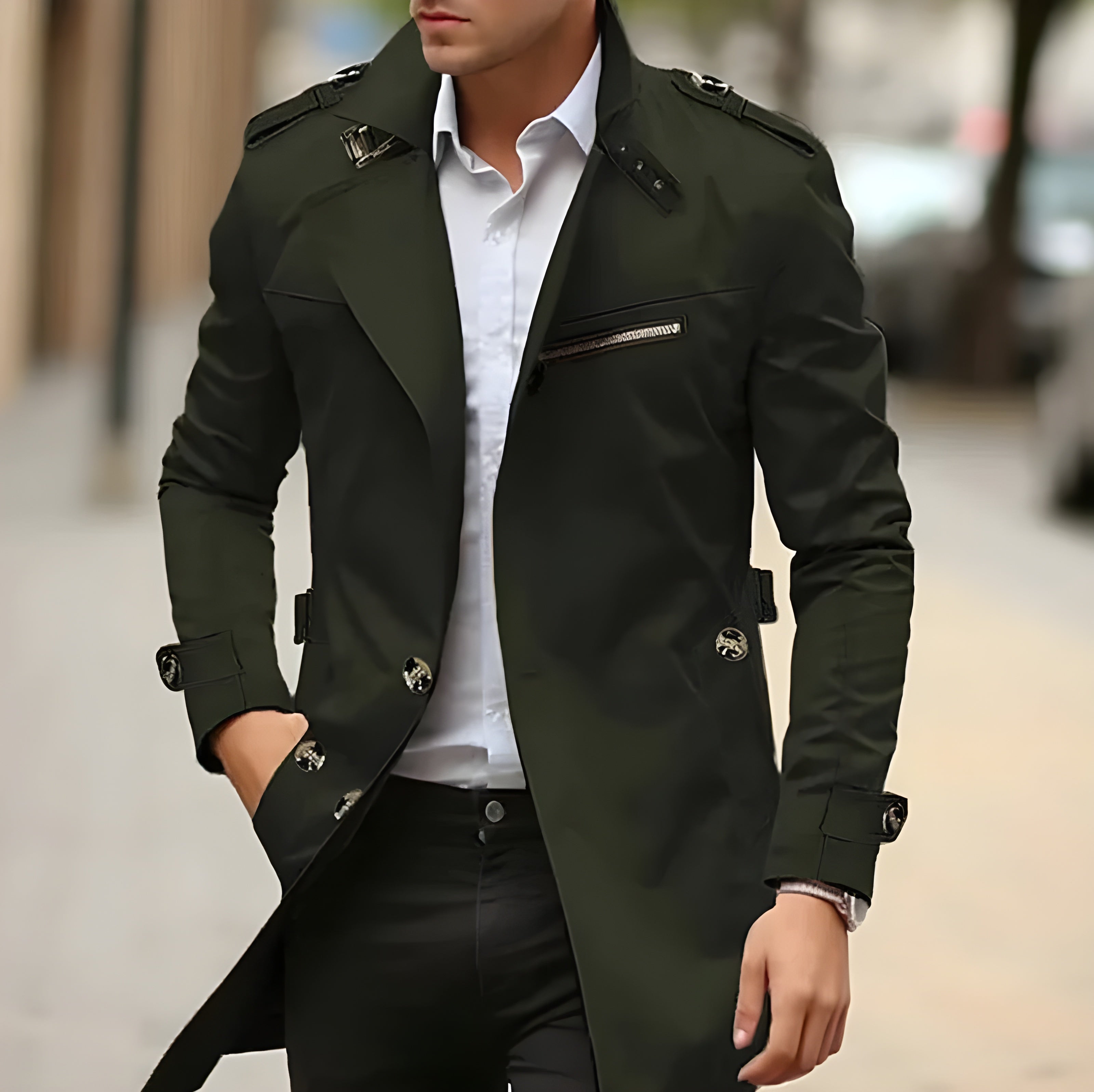 Men's Classic Wool-Blend Overcoat
