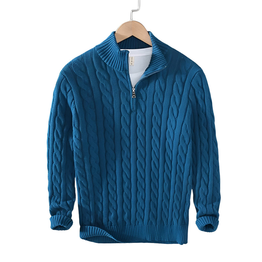 Men's Knit Half-Zip Sweater | Comfortable Classic Pullover with Stylish Zipper Detail
