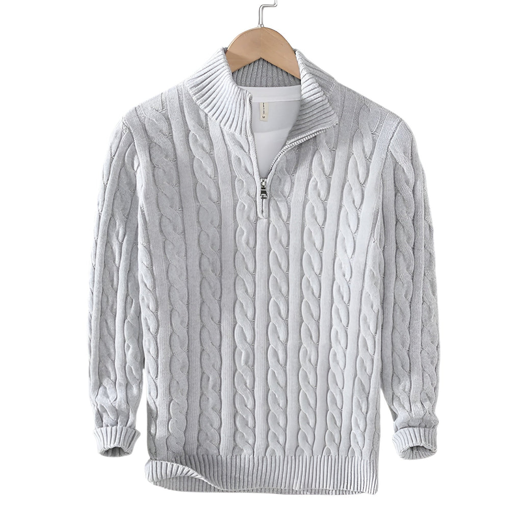 Men's Knit Half-Zip Sweater | Comfortable Classic Pullover with Stylish Zipper Detail