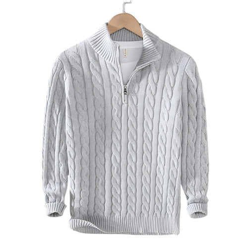 Men's Knit Half-Zip Sweater | Comfortable Classic Pullover with Stylish Zipper Detail