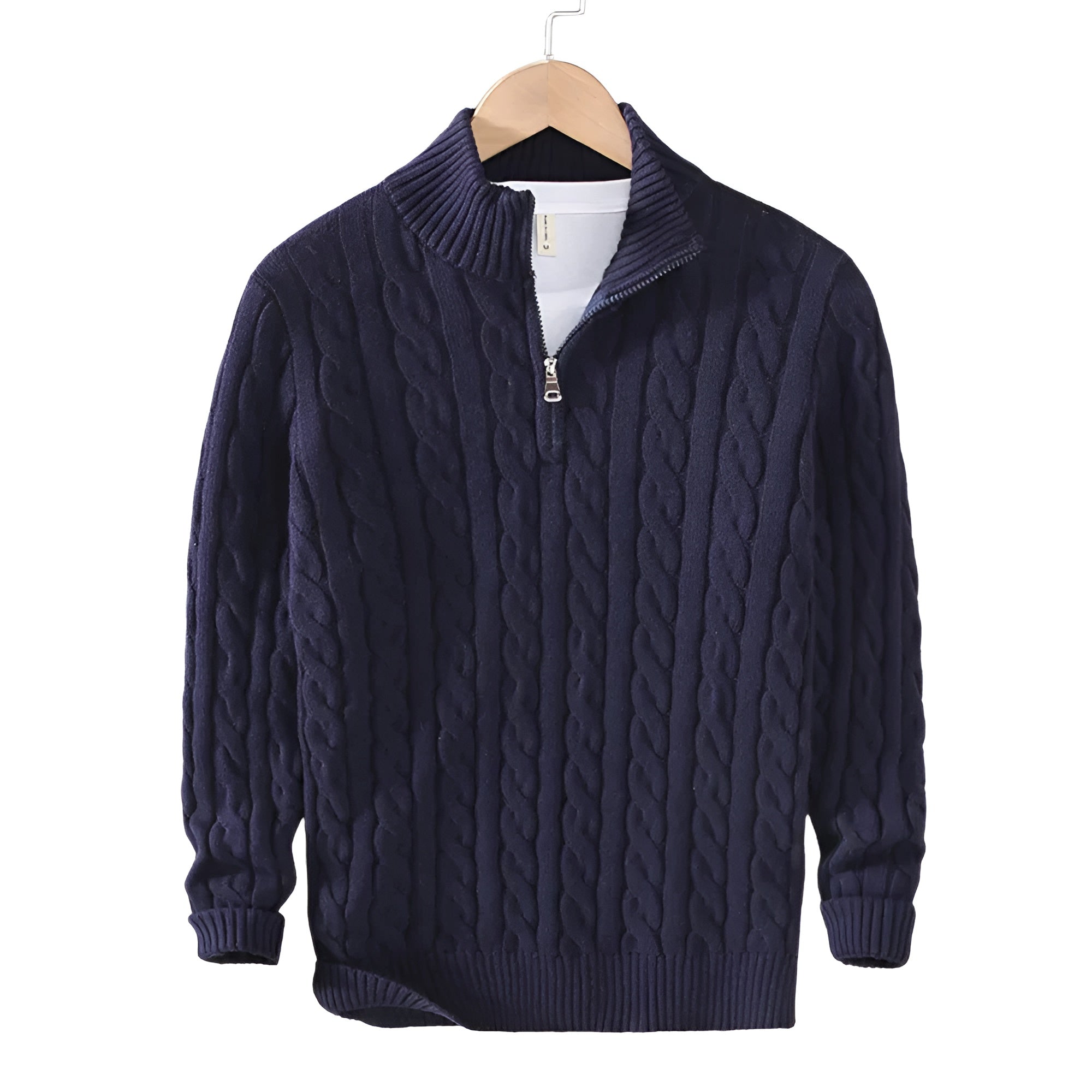 Men's Knit Half-Zip Sweater | Comfortable Classic Pullover with Stylish Zipper Detail