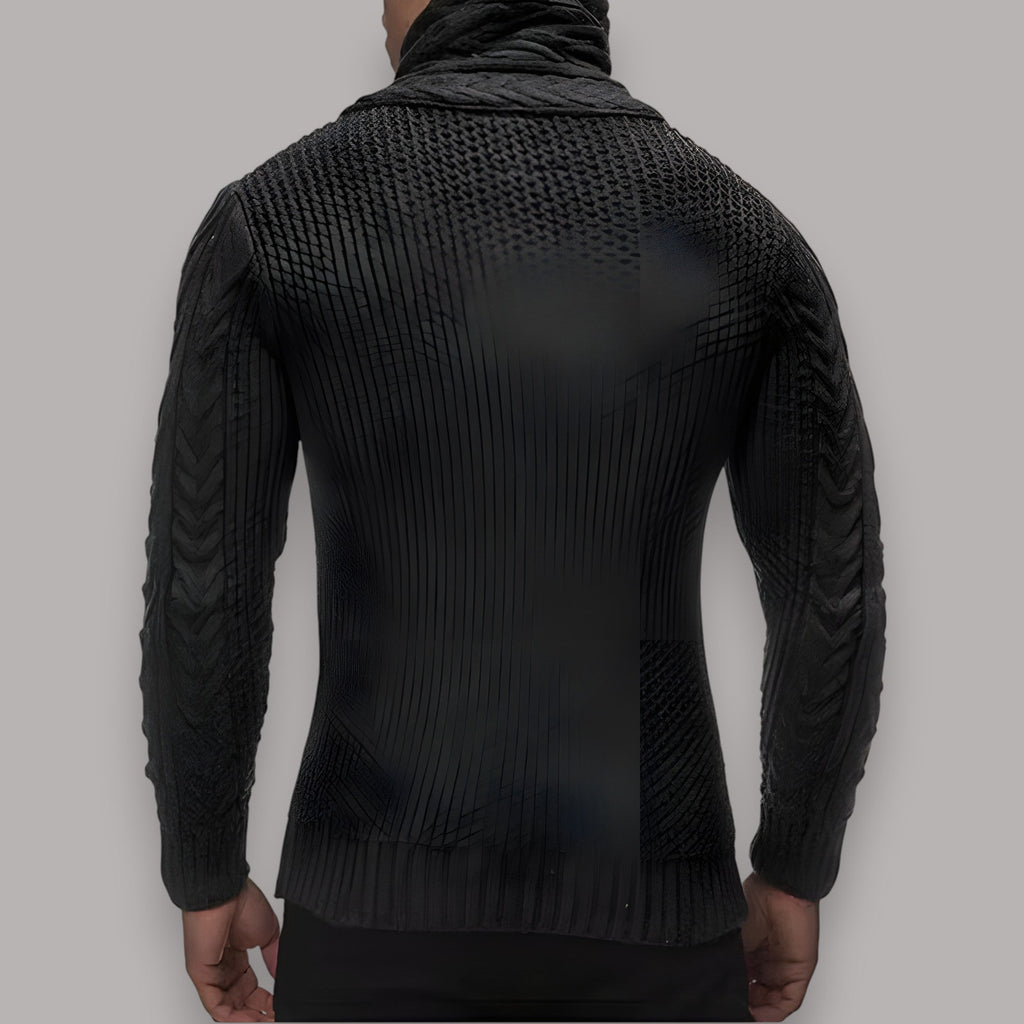 Men's Classic Crewneck Sweater | Timeless Textured Knitwear with Unique Design Detail