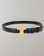 Minimalist Women's Belt with Gold Buckle – Elegant Slim Waist Belt
