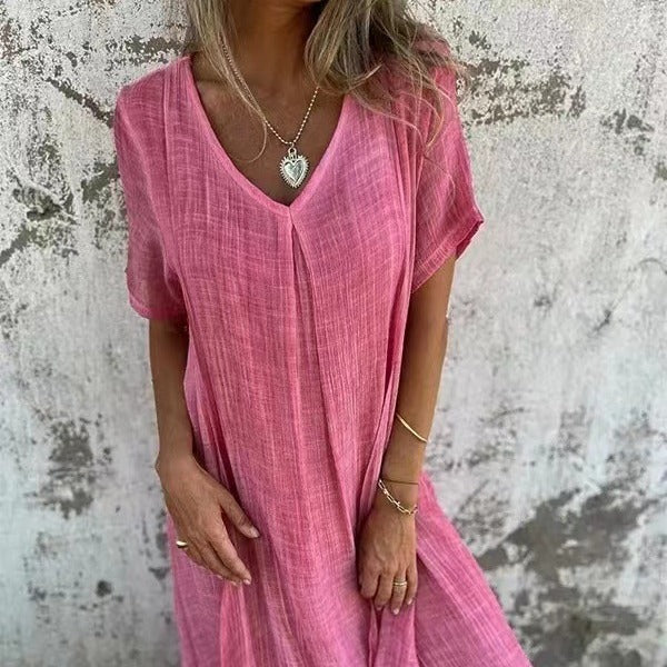 Women's Loose V-Neck Dress