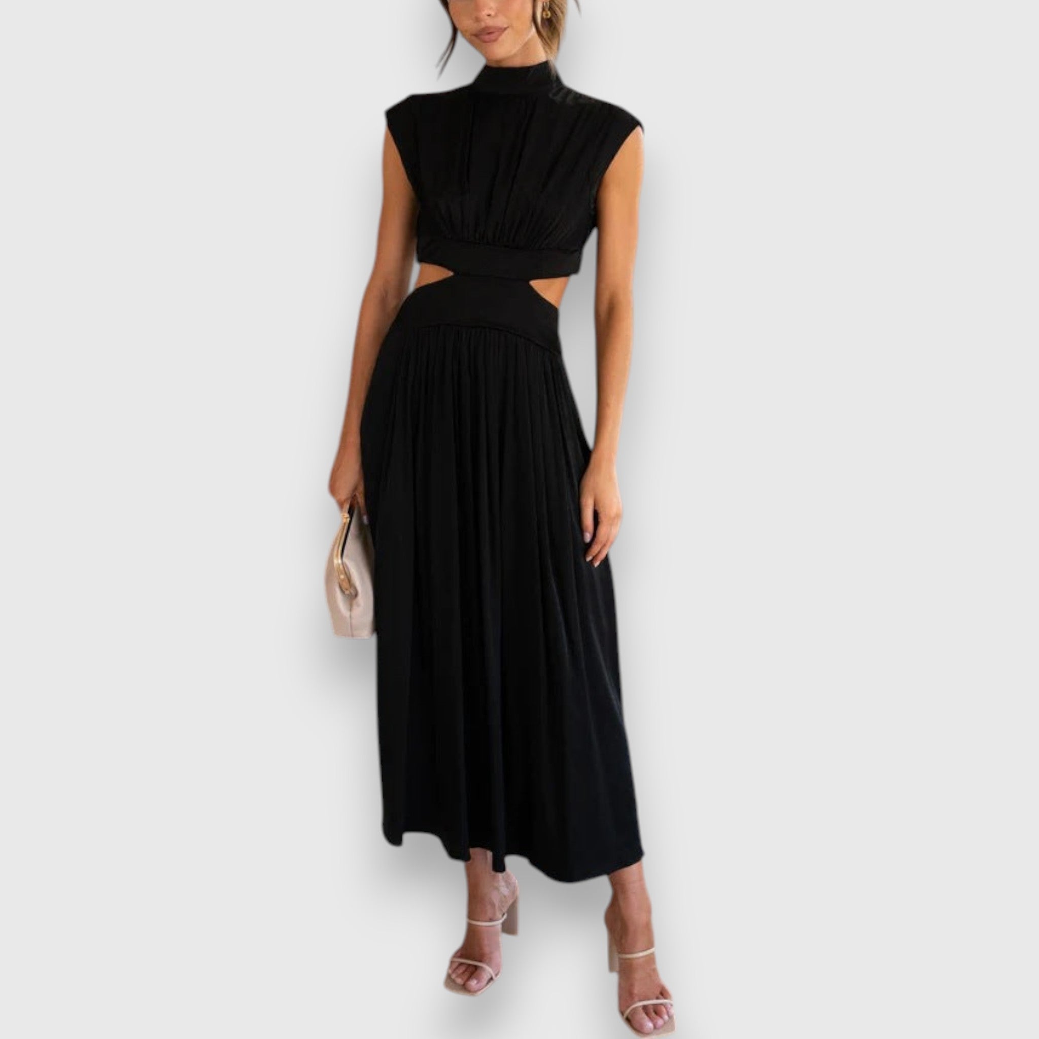 Women's Elegant Maxi Dress with Cut-Out Details