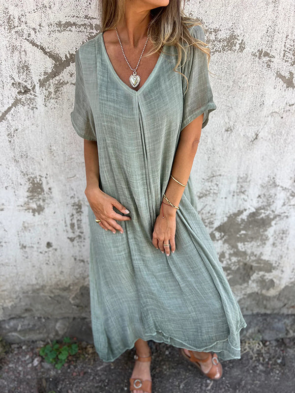 Women's Loose V-Neck Dress