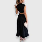 Women's Elegant Maxi Dress with Cut-Out Details