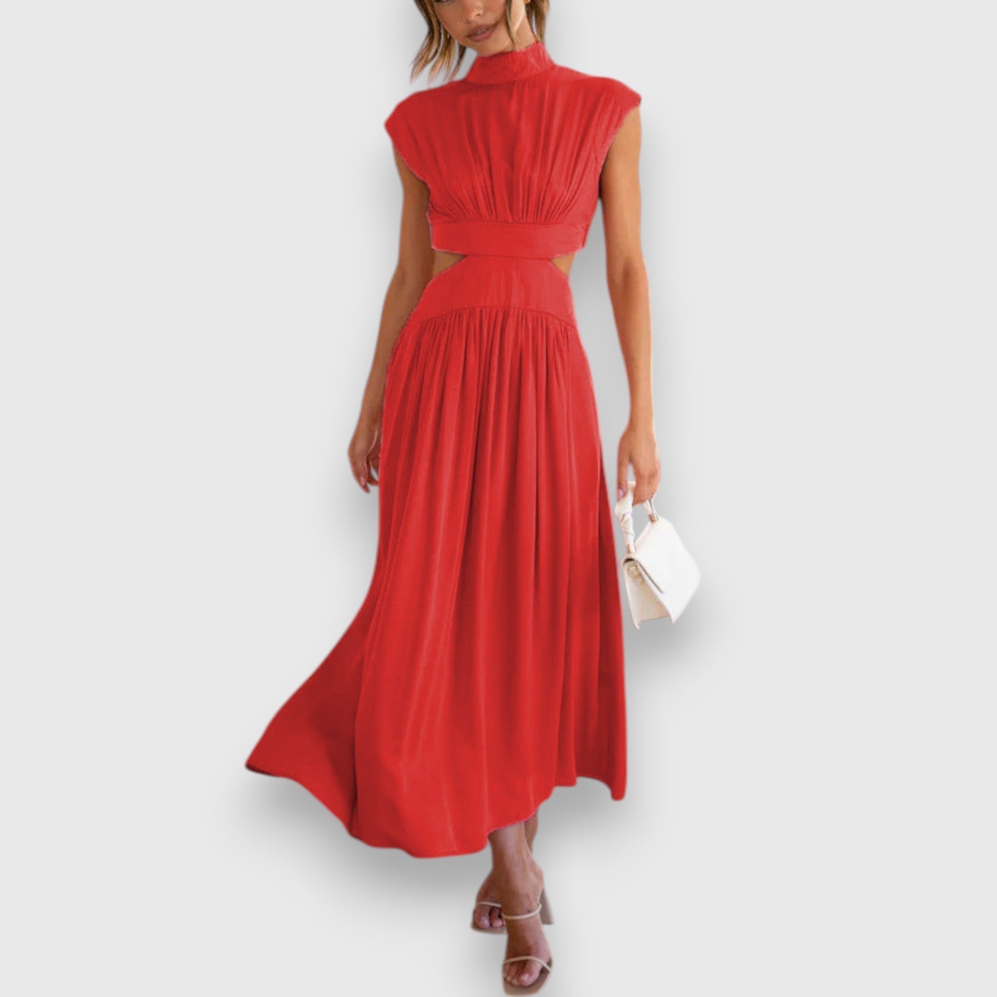 Women's Elegant Maxi Dress with Cut-Out Details