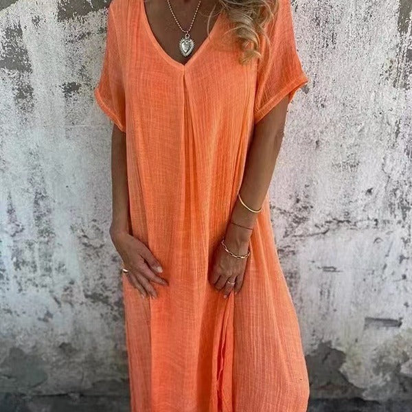 Women's Loose V-Neck Dress