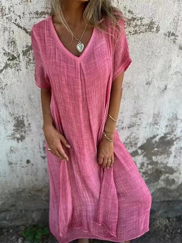 Women's Loose V-Neck Dress