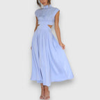 Women's Elegant Maxi Dress with Cut-Out Details