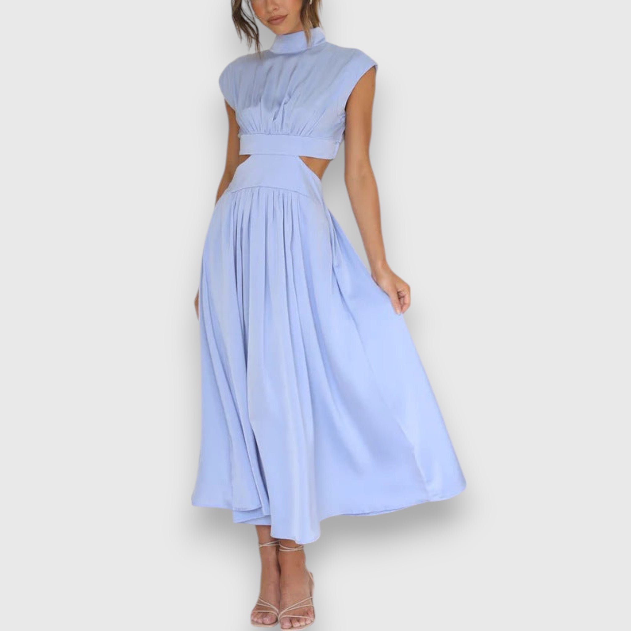 Women's Elegant Maxi Dress with Cut-Out Details