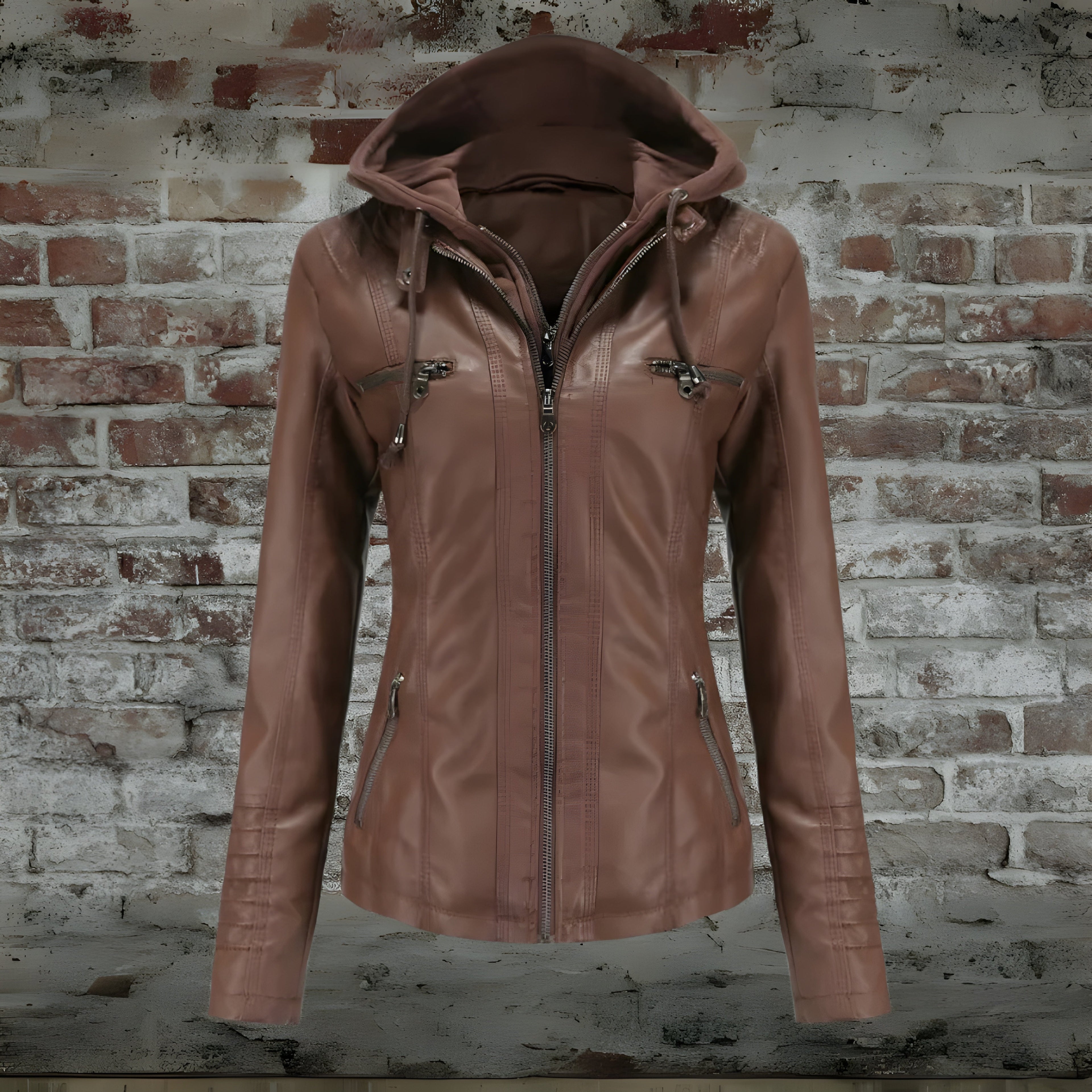 Women's Long Coat with Detachable Hood
