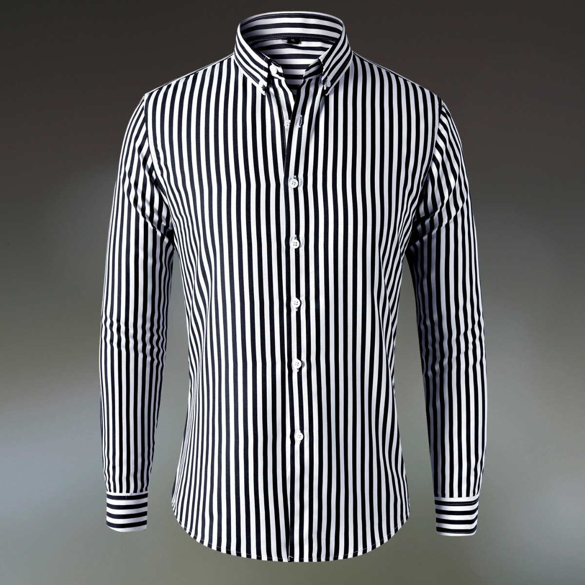 Men's Classic Striped Shirt – Black