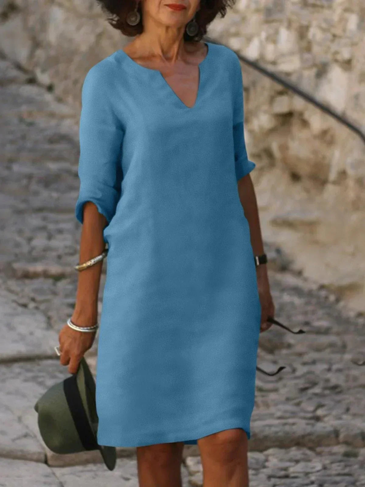 Women's Elegant V-Neck Dress | Flattering Feminine Dress for Every Occasion