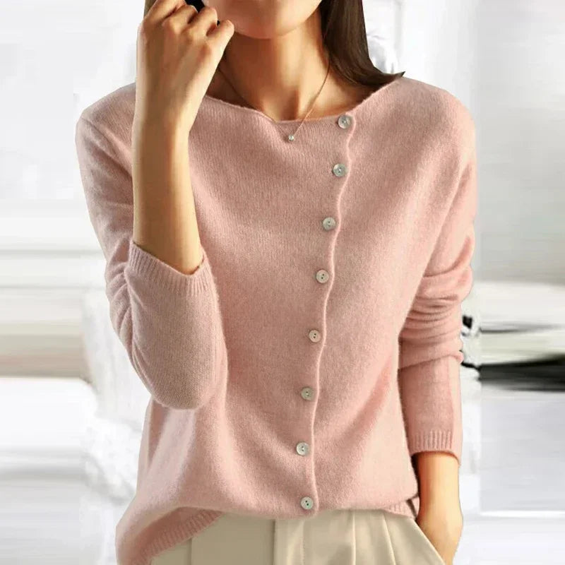 Women's Warm Knit Button-Front Sweater | Cozy Winter Knitwear with Trendy Closure