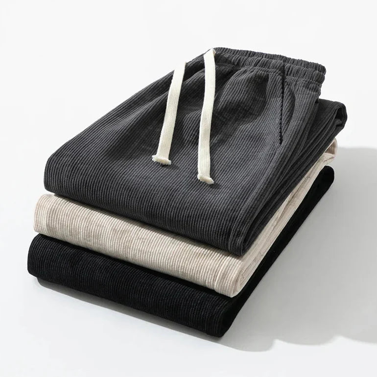 Men's Corduroy Jogger Pants | Comfortable Casual Sweatpants with Textured Finish
