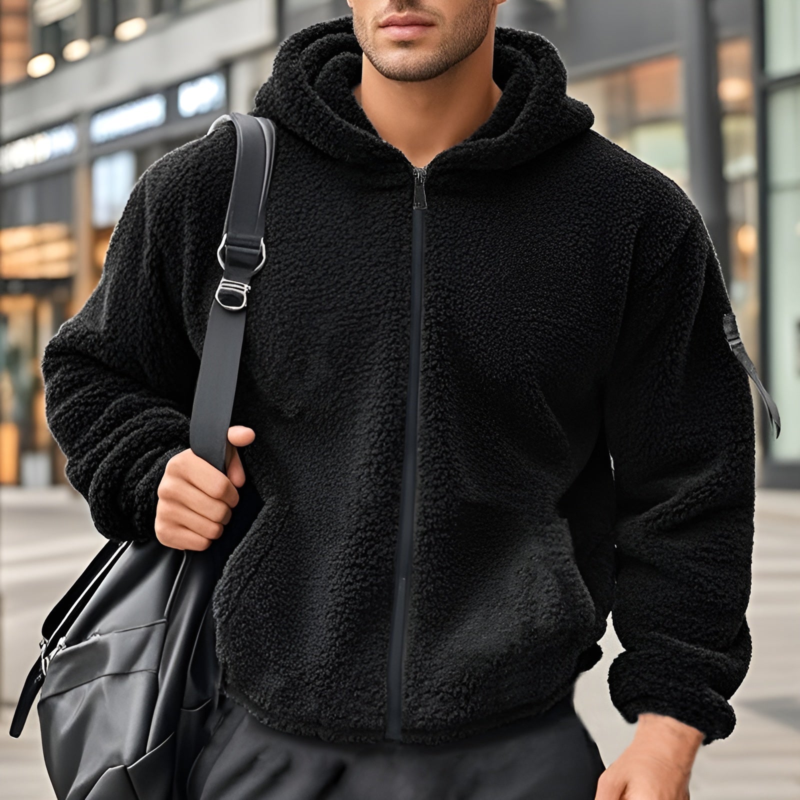 Men's Fleece Jacket | Casual Comfort Zip-Up Outdoor Jacket