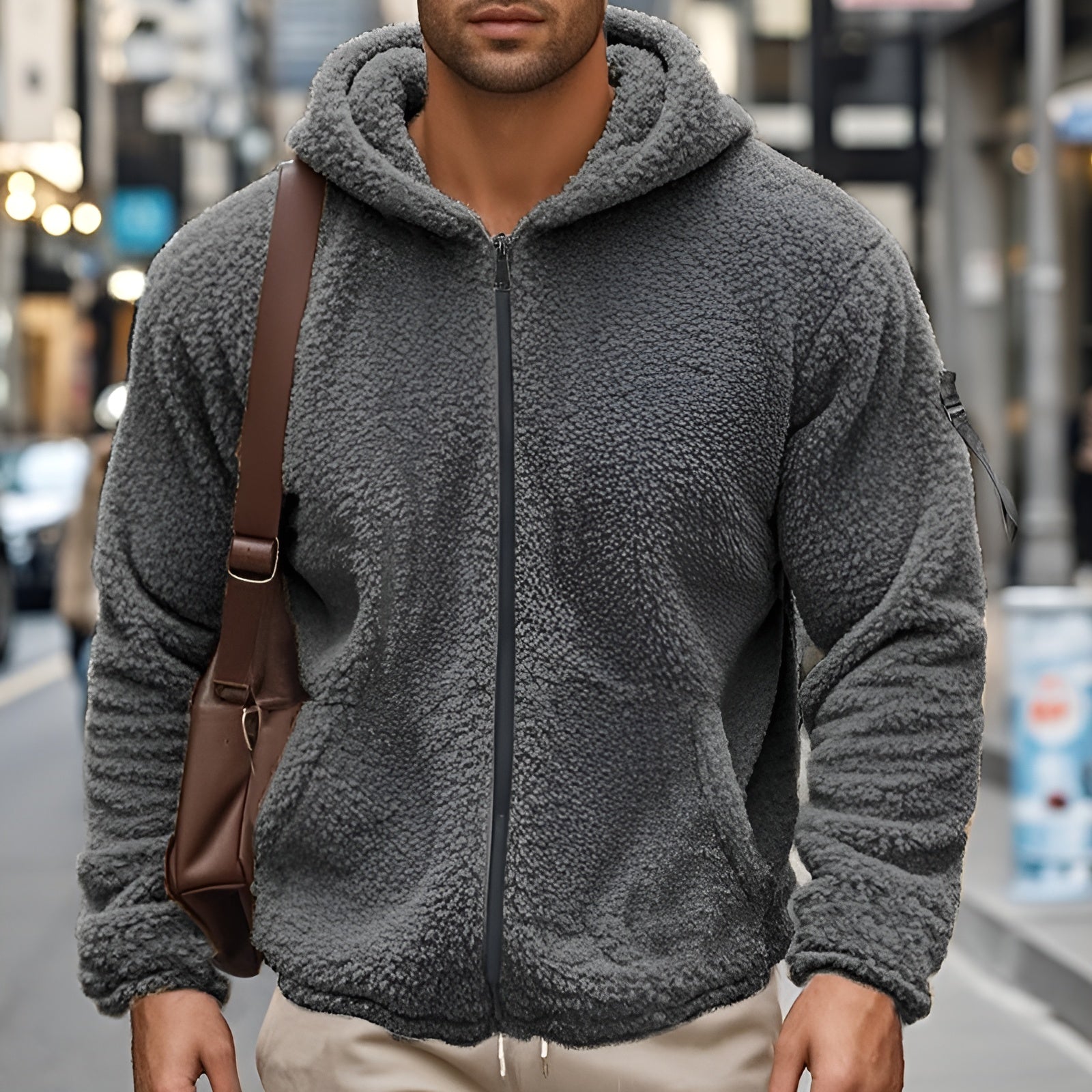 Men's Fleece Jacket | Casual Comfort Zip-Up Outdoor Jacket