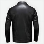 Men's Vegan Leather Jacket | Classic Zip-Up Moto Jacket with Chest Pockets
