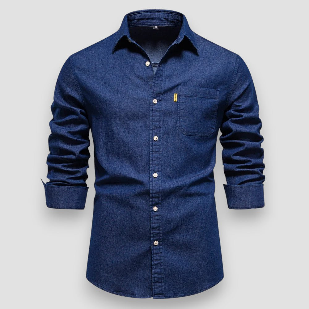 Men's Slim Fit Cotton Denim Shirt