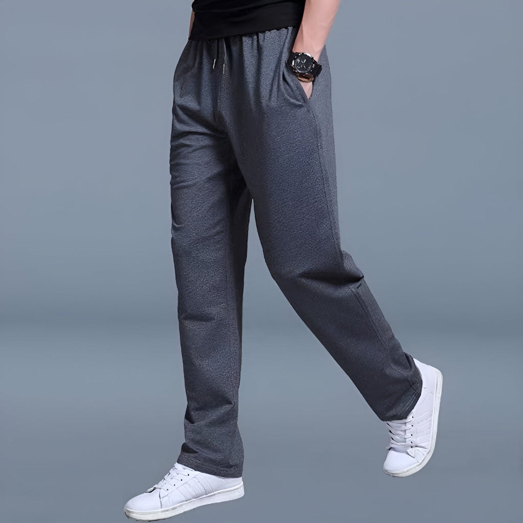 Men's Elastic Waist Comfort Pants | Breathable Lightweight Trousers for Everyday Wear