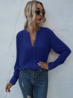 Women's Stylish Blouse with Sophisticated Pleats