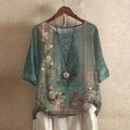 Women's Vintage Floral Print Blouse