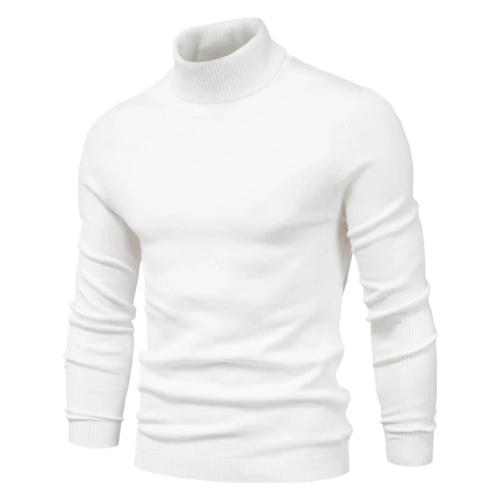 Men's Turtleneck Slim Fit Sweater | Soft Knit Pullover in Multiple Colors