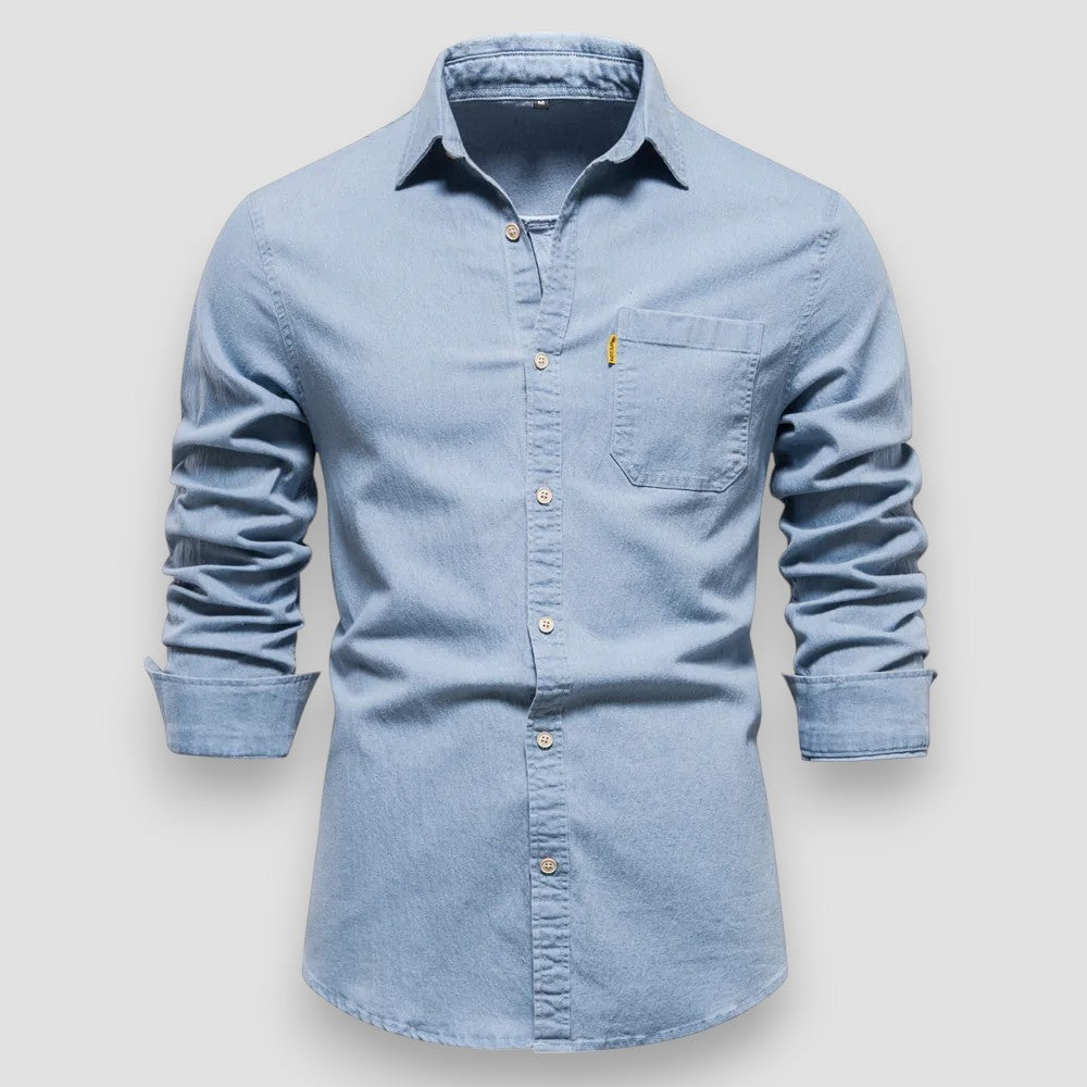 Men's Slim Fit Cotton Denim Shirt