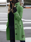 Women's Luxurious Long Coat | Elegant Outerwear with Statement Ombré Collar