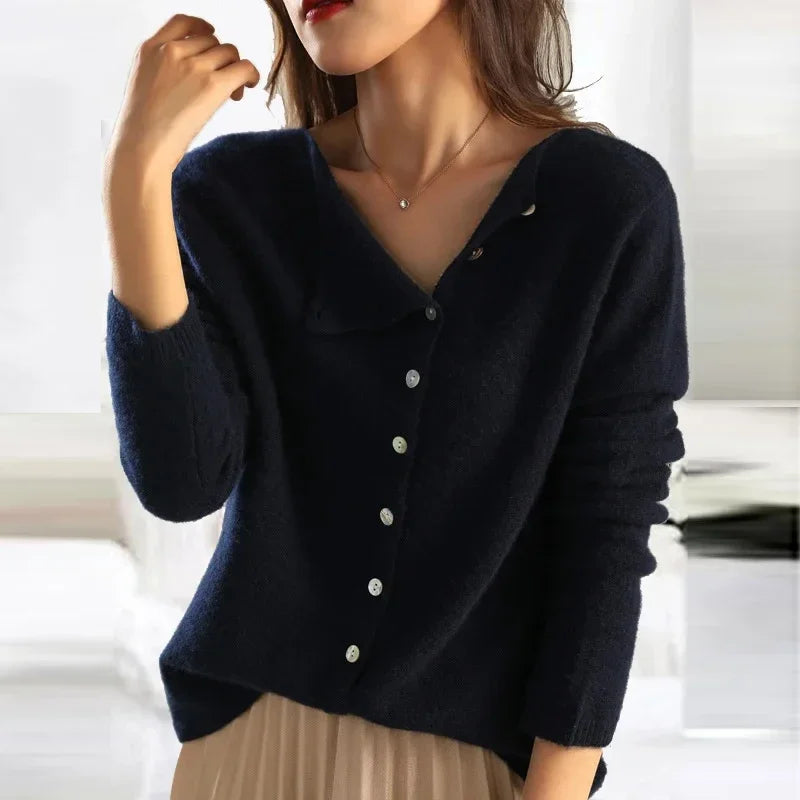 Women's Warm Knit Button-Front Sweater | Cozy Winter Knitwear with Trendy Closure