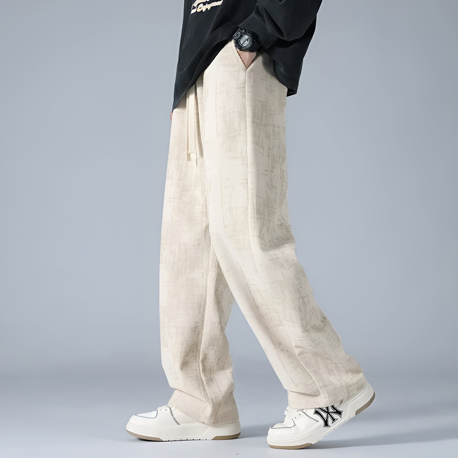 Men's Corduroy Jogger Pants | Comfortable Casual Sweatpants with Textured Finish