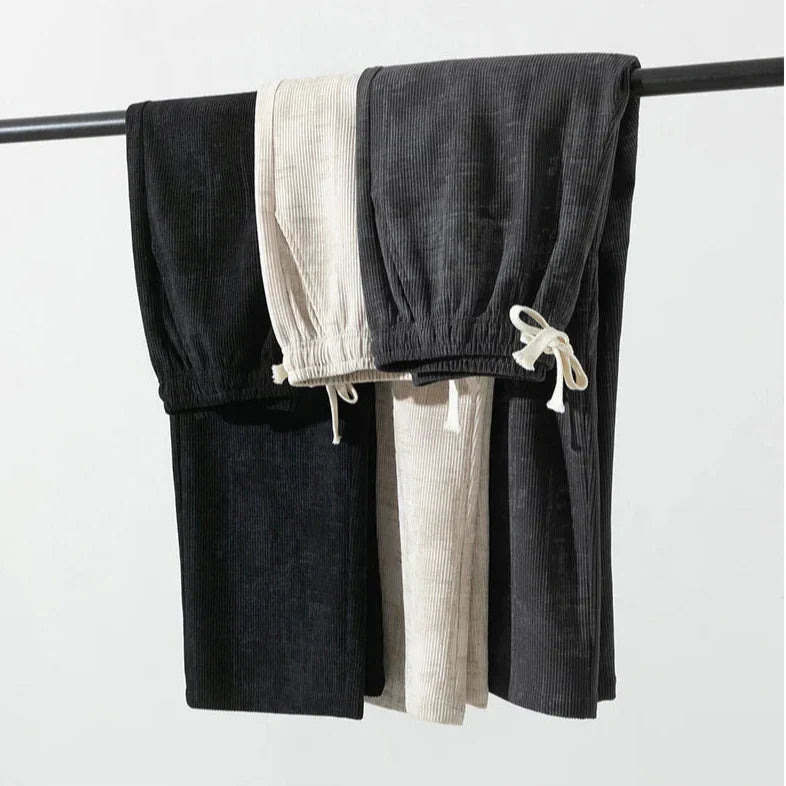 Men's Corduroy Jogger Pants | Comfortable Casual Sweatpants with Textured Finish