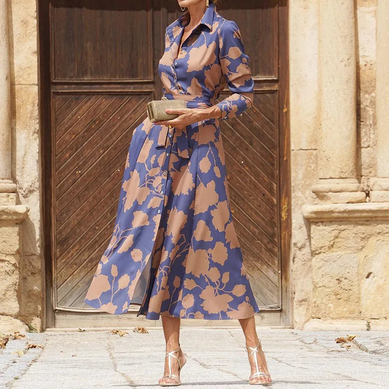 Women's Classic Shirt Dress with Timeless Elegance