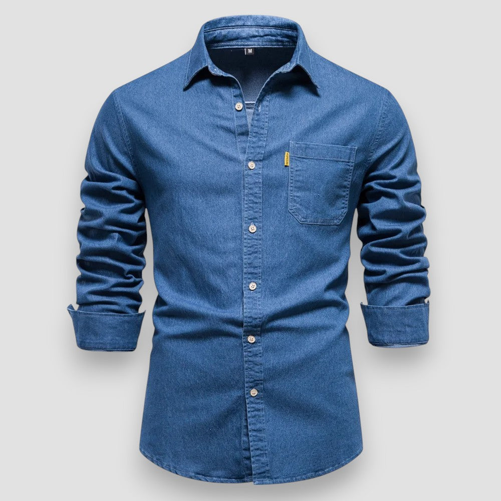 Men's Slim Fit Cotton Denim Shirt