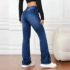 Women's Vintage Wide-Leg Jeans | Mid-Rise Relaxed Denim Pants with Retro Style