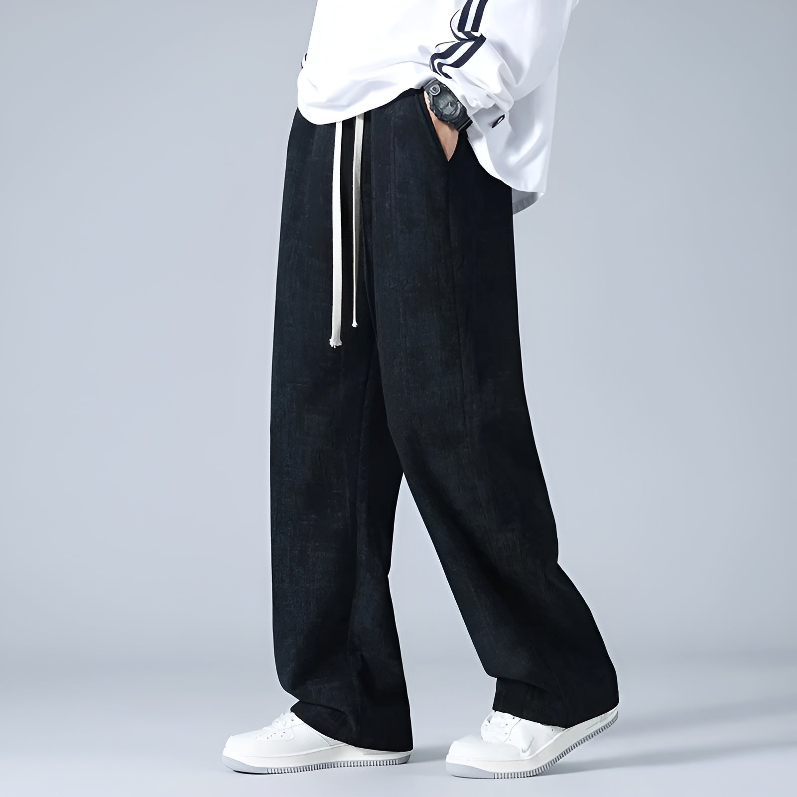 Men's Corduroy Jogger Pants | Comfortable Casual Sweatpants with Textured Finish